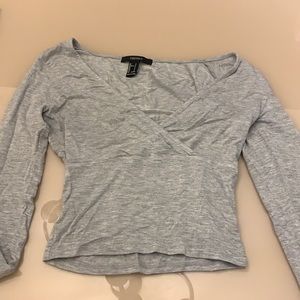 grey long sleeve top